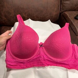 👏Cacique Vibrant Pink Lace Bra